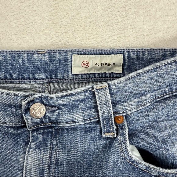 AG Adriano Goldschmied Saige High Rise Wide Leg Crop Jeans Sz 32 Raw Hem Flaw* - Picture 10 of 15